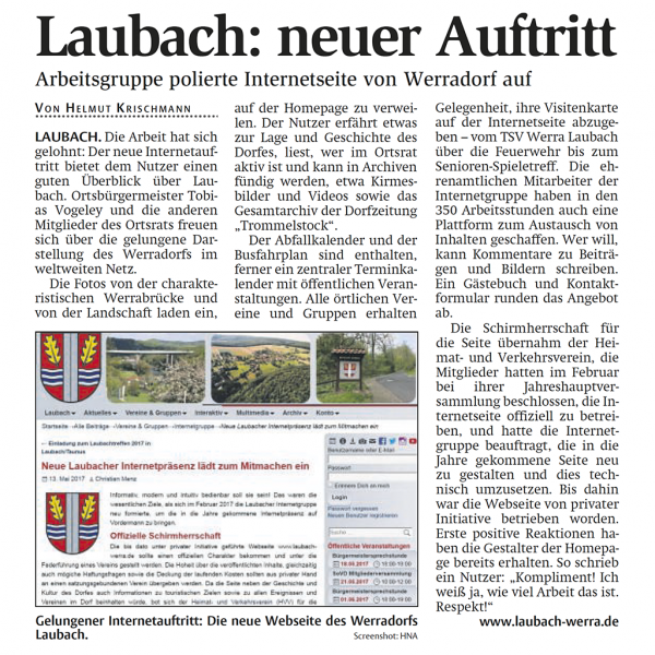 HNA "Laubach: Neuer Auftritt"